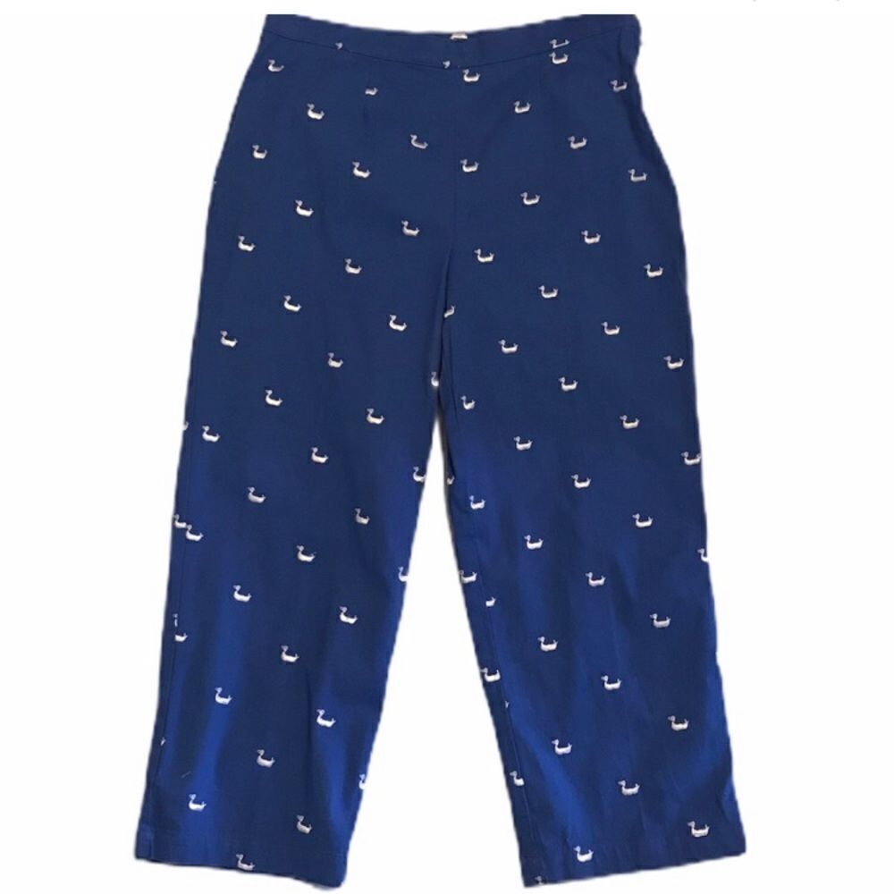 Duck Head Capris Pants Sz 6 Blue with White